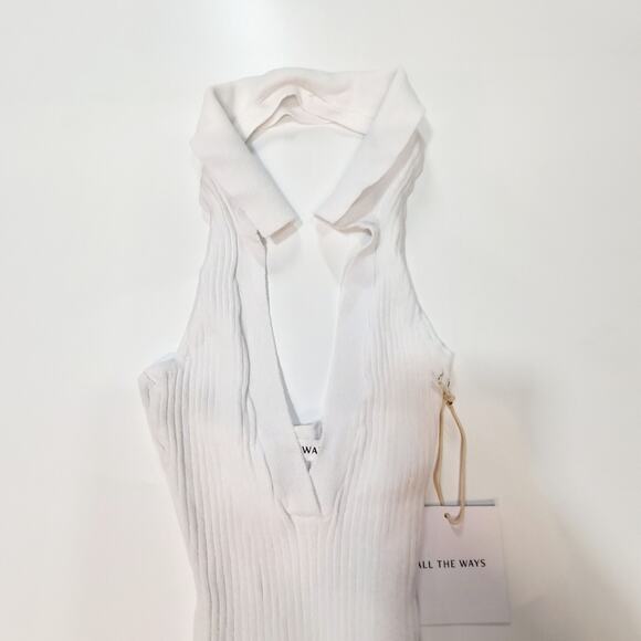 ALL THE WAYS Aviana Collar Mini Dress in White Small - Picture 4 of 12